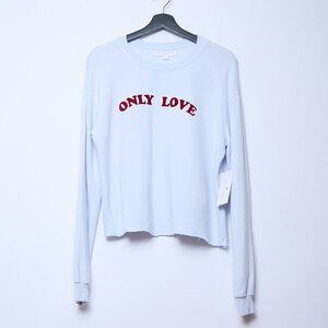 Spiritual Gangster NWT Only Love Crew Neck Sweater Baby Blue Valentines Medium